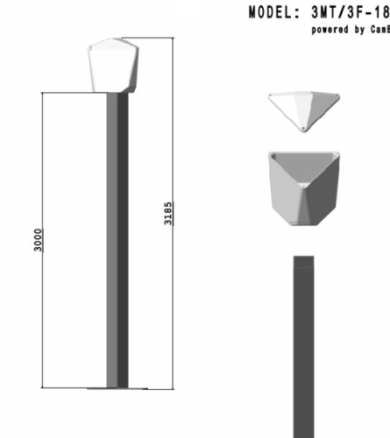 3 MT 3F180 POLE SET